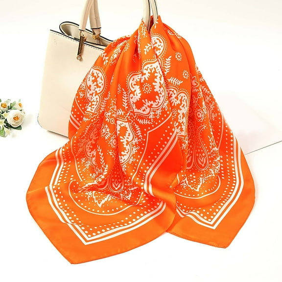 Lilgiuy Vintage Cashew Flower Personality Small Scarf Decorated With Imitation Silk Square Scarf 2022 Fall Winter