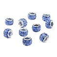 thumbnail image 2 of Rongfmy 10pcs European Spacer Beads Rhinestone Bracelet Jewelry Findings Blue, 2 of 9