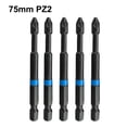 thumbnail image 4 of 5Pcs Screwdriver For Pz1 For Pz2 Pz3 Screwdriver Bits 75Mm For Pozidriv Set 1/4 Inch Hex Shank Magnetic Pz2 Smile Home, 4 of 8
