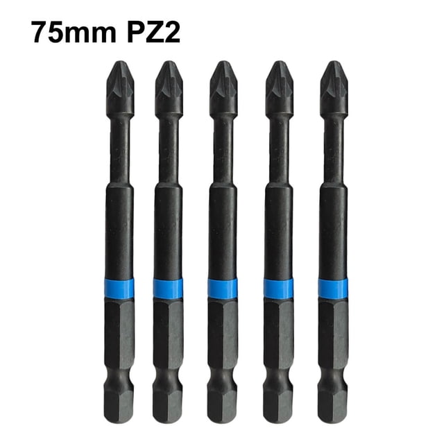BTOER 5pcs Screwdriver For PZ1 For PZ2 PZ3 Screwdriver Bits 75mm For Pozidriv Set 1/4 Inch Hex Shank Magnetic