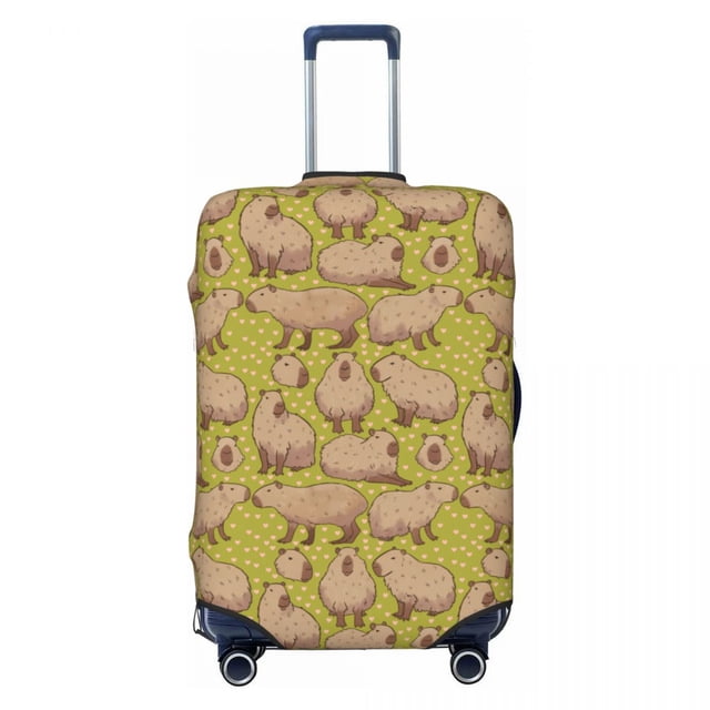 Custom Cute Giant Cavy Capybara Collage Suitcase Cover Washable Travel Luggage Covers for 18-32 inch