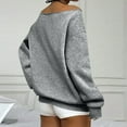 thumbnail image 4 of Women's Casual Off Shoulder Sweatshirt Raglan Sleeve Loose Solid Color Pullover Gray L, 4 of 6