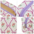 thumbnail image 3 of Unique Bargains 1 Pc Cartoon Print Bow Rose Style Drawstring Makeup Bag for Vacation Purple Polyester, 3 of 6