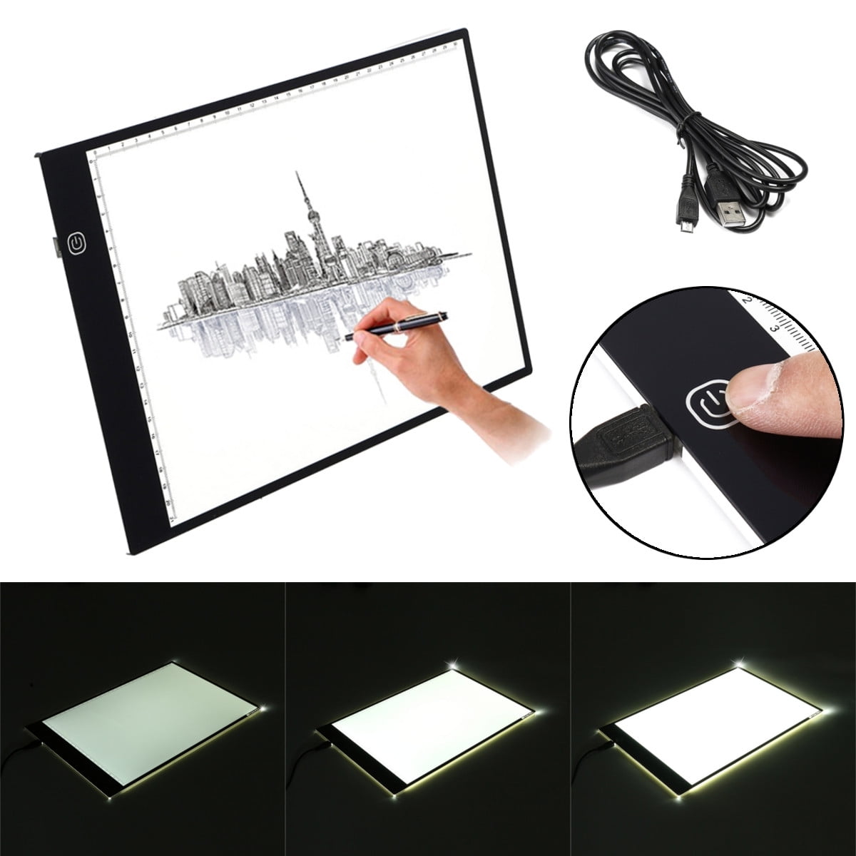A4 LED Tracing Copy Board Thin Tracer Pad Light Box Tattoo Sketch Art Photo Display Home