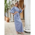 thumbnail image 4 of Cutout Slit Round Neck Half Sleeve Dress, 4 of 5