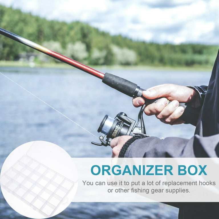 3pcs Portable Fishing Tackle Organizer 24 Compartments Transparent