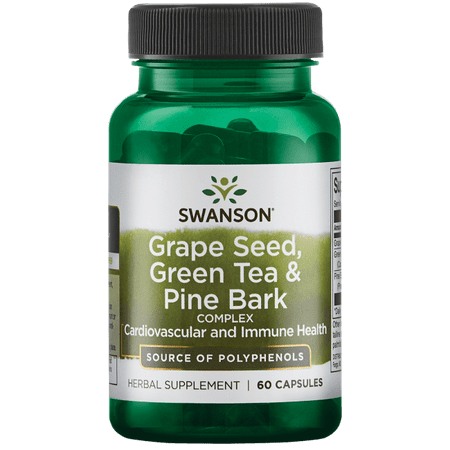 Swanson Grape Seed, Green Tea & Pine Bark Complex Capsules, 60