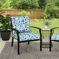 thumbnail image 2 of Mainstays 45" L x 22.75" W Blue Floral Rectangle Outdoor 2 Piece Deep Seat Cushion, 2 of 6