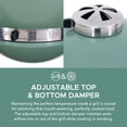 thumbnail image 5 of SUNJOY 20 inch Charcoal Grill, Egg-shaped Outdoor Grill with Pizza Stone, Ultimate BBQ Grill and Smoker with Wheels, Green, 5 of 12