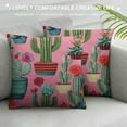 thumbnail image 3 of COMIO  Cacti Flower Pattern Throw Pillow Case Watercolor Cactus and Succulents Printed Pillow Cushion Cover Home Sofa Decorative (Cushion Cover), 3 of 5