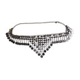 thumbnail image 4 of Pañuelo de cadera con monedas de metal para danza del vientre, cadena resistente para la cintura, accesorio de Halloween Plateado, 4 of 8