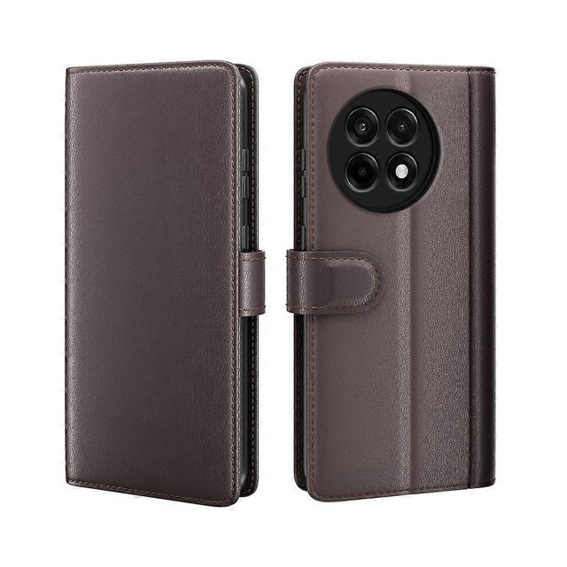 For OnePlus Ace 5 Pro 5G Case Genuine Split Leather Phone Cover Wallet Card Slot - Black