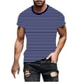 thumbnail image 2 of Awdenio Mens T-shirt Striped Casual Print Fashion Shirt Printed Short Sleeve Round-Neck Top for Stylish Casual Wear,Size M-4XL, 2 of 5