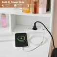 thumbnail image 2 of TOYTEXX Coiffeuse avec Miroir Éclairé, DEL à 3 Couleurs à Intensité Réglable, Barre d'Alimentation avec Prises USB et CA, Tiroirs de Rangement, Support pour Séchoir à Cheveux, Table de Maquillage à Étagères Ouvertes pour Chambre Ou Salle de Bain, Blanc, 2 of 9