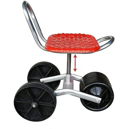 Garden Rolling Stool With Kneeling Pad Cart Tool Planting Picking Moving Chair Wheels Work Seat Adjustable 360 Rotating Color Red Size 3 Canada Garden Rolling Stool With Kneeling Pad, Rolling Garden Bench Kneeler Canada