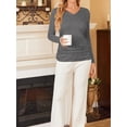 thumbnail image 2 of Weardear 4 Pack Maternity Shirt Long Sleeve Side Ruched Pregnancy Tunic Tops Casual V Neck T Shirts for Women, 2 of 6