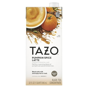 TAZO Pumpkin Spice Chai Latte Iced Tea Concentrate, Black Tea, 32 oz Carton