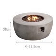 thumbnail image 4 of Teamson Home Foyer au Gaz Propane Rond pour l'Extérieur de 36 Pouces, avec Base en Faux Béton, Gris, 4 of 6