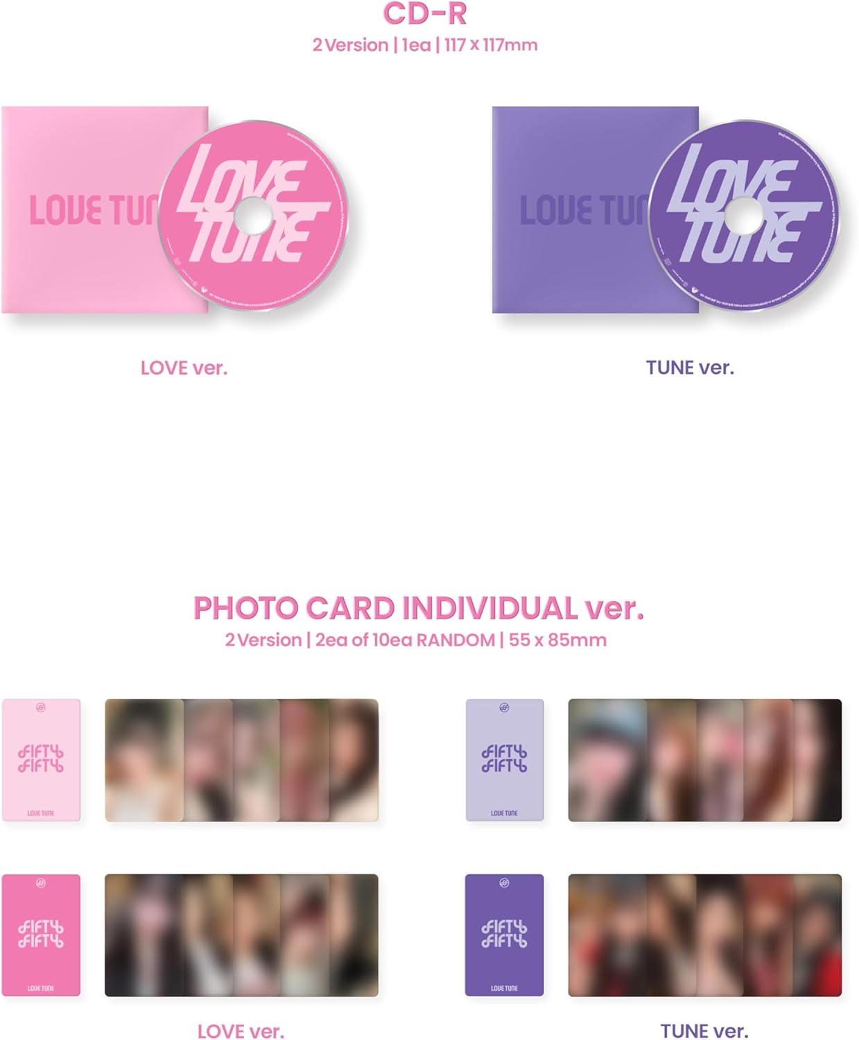 Fifty Fifty - Love Tune - incl. Booklet, Individual Photocard, Group Photocard, Sticker, Accordion Lyric Card, Postcard + Folding Poster - Music & Performance - CD