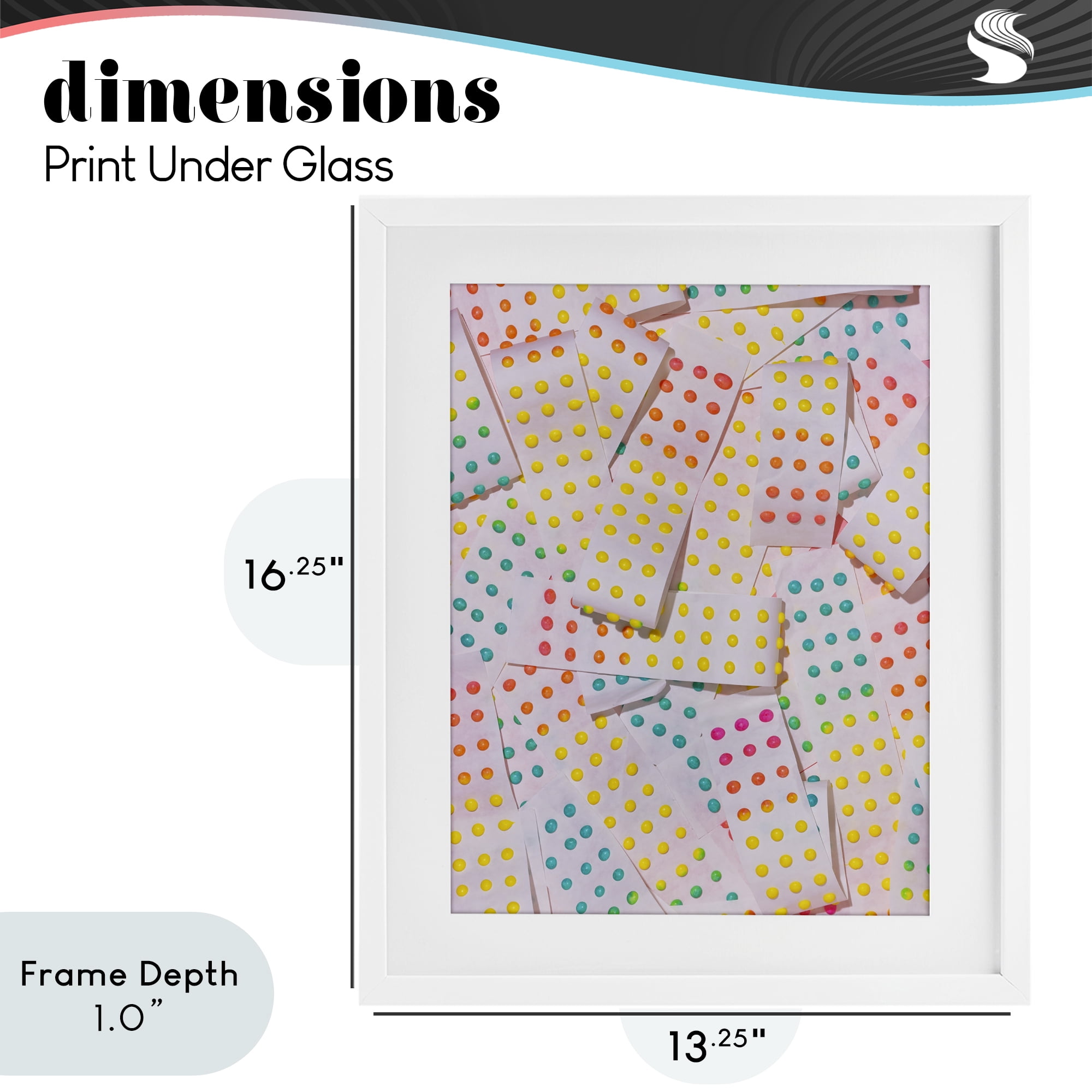 Stupell Industries Retro Color Candy Dots White Framed Print Under Glass, design by LISH Creative