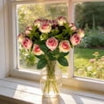 thumbnail image 5 of Diamond Rose Artificial Flower Bouquet, Realistic Faux Floral Arrangement for Home Decor, Long Lasting Fake Flowers for Wedding Centerpiece Table Runner Vase Fillers Interior Decoration, 5 of 5