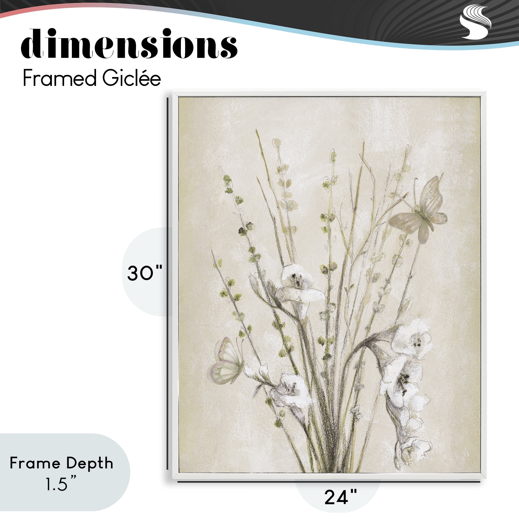Stupell Industries Fresia & Date Branch White Framed Giclee Art, design by Lanie Loreth