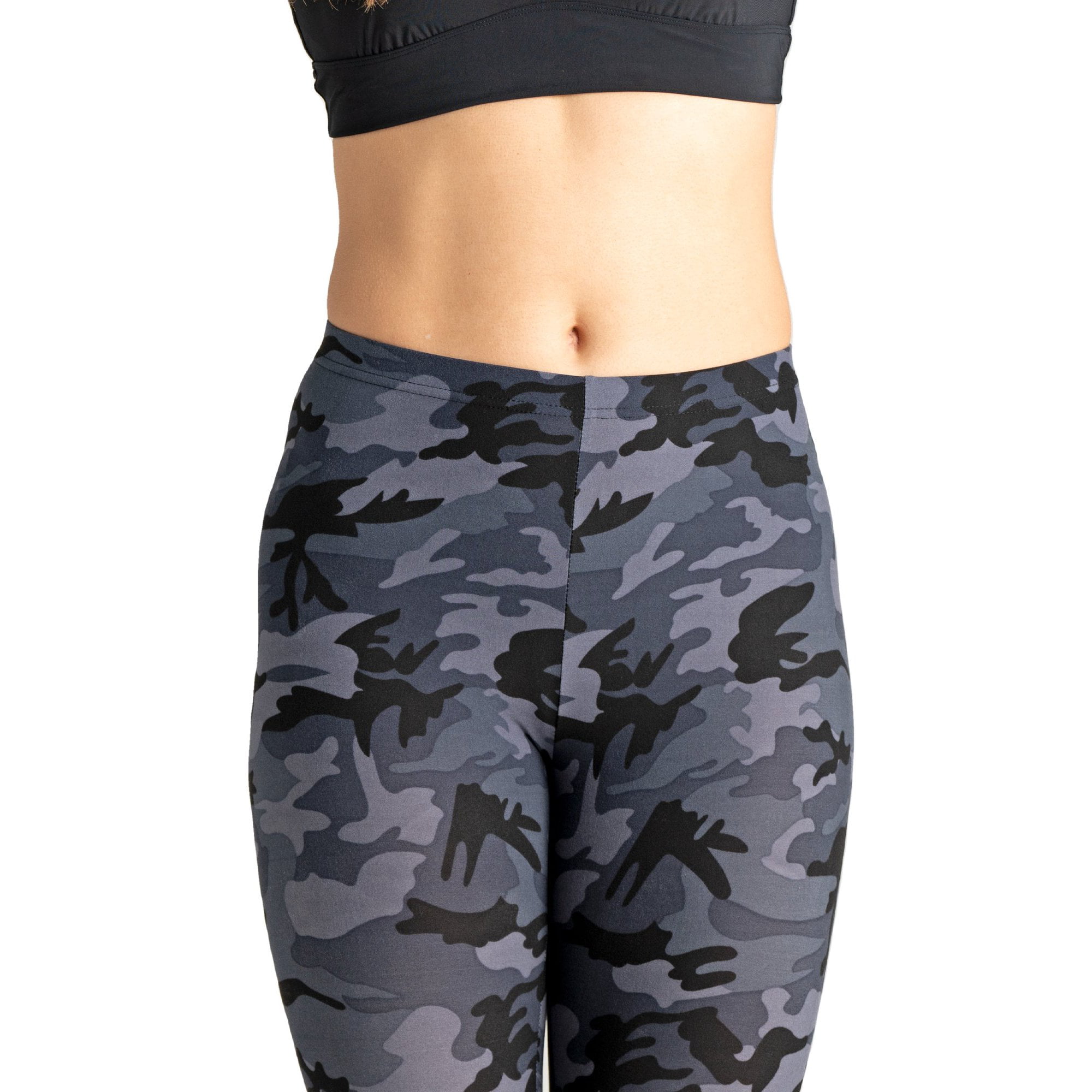 On The Go Women's Green Camo SuperSoft Brushed Leggings 