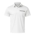 thumbnail image 3 of Mens Polo Shirts Summer Breathable Solid Color Pocket Lapel Shirts Casual Slim Fit Basic Short Sleeve Shirts, 3 of 3