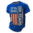 thumbnail image 4 of 250Th Anniversary Anniversary Graphic T Shirt Patriotic Commemorative Comfortable Casual Mens Graphic Tees Blue XXXL, 4 of 4