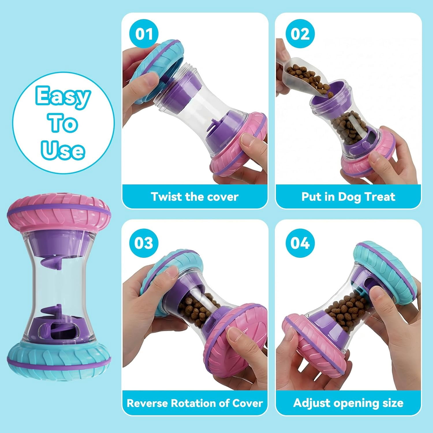 Interactive Dog Puzzle Toys for Small Medium Large Breed - Durable Smart Puppy Enrichment Dogs Toy to Keep Them Busy, Mental Brain Stimulation Treat Dispensing Training & Slow Feeder Rose