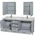 thumbnail image 2 of Wyndham Collection Sheffield 80" Carrara Marble Double Bathroom Vanity in Gray, 2 of 3