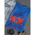 thumbnail image 3 of Smartprints Womens Graphic Tee - Happy Valentine's Day Hearts - Regular Fit 100% Cotton, 3 of 4