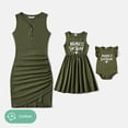 thumbnail image 3 of PatPat Family Matching Dresses Green Women S Mommy and Me 95% Cotton Sleeveless Dresses, Women Dress, 3 of 11