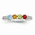 thumbnail image 2 of 14K Two-Tone Gold Ring Band Mother's & Family Yellow Semi Mount Diamond center Stone Mounting 3 mm, 2 of 4