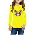 thumbnail image 3 of Ugoldhm Girls Shirts Casual Round Neck Long Sleeve Butterfly Printed Tops Fall Tunic Tees, 3 of 5