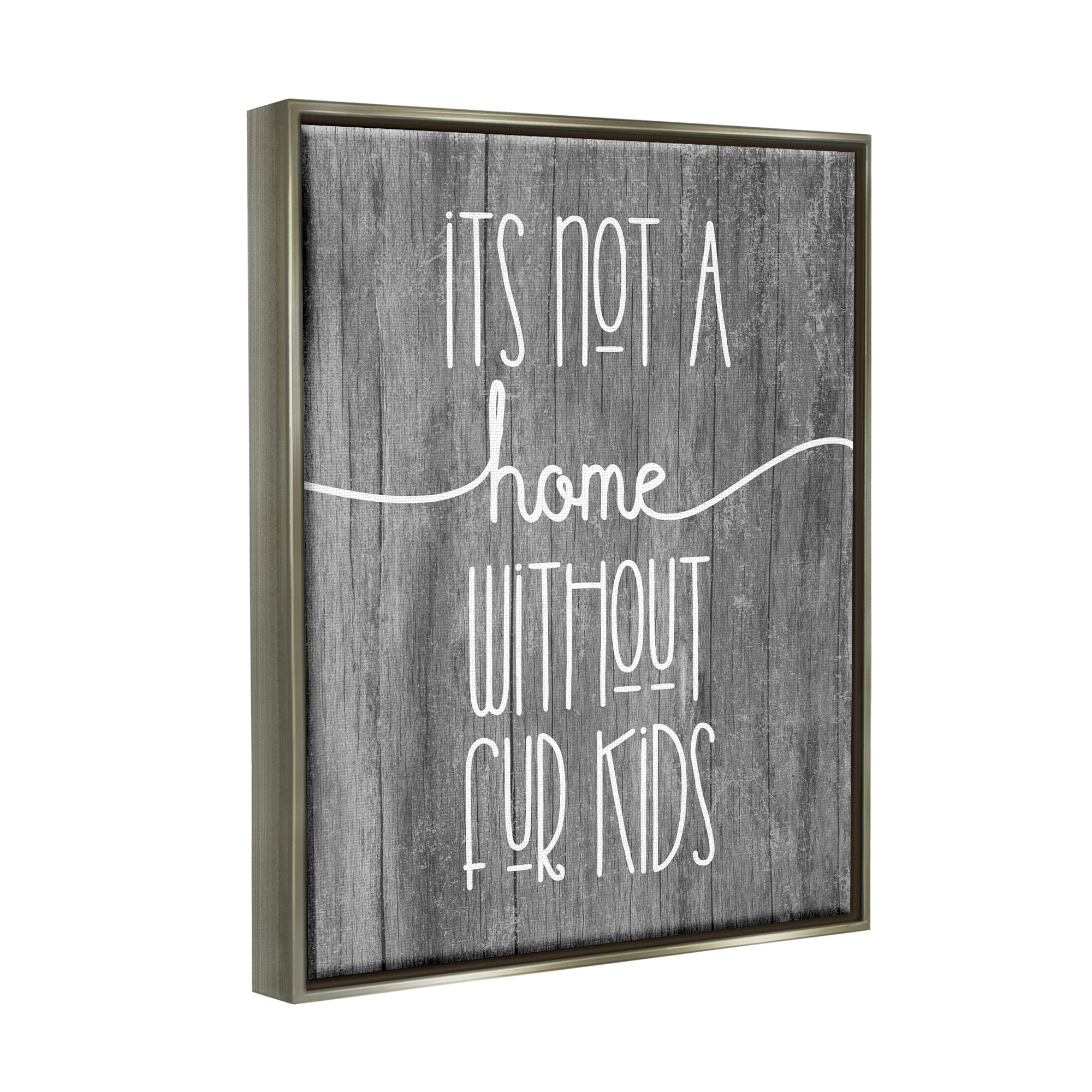 Stupell Industries Fur Kids Animal Lover Rustic Tree Pattern Graphic Art Luster Gray Floating Framed Canvas Print Wall Art, Design by Daphne Polselli