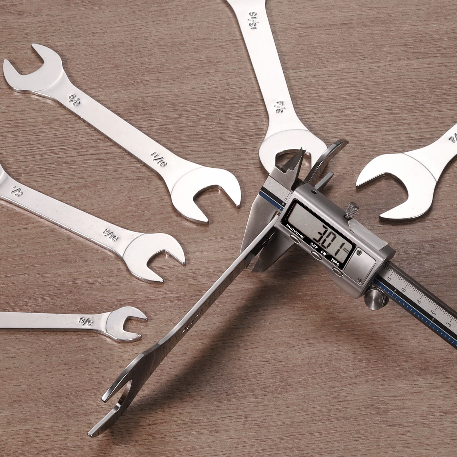 Uxcell 3pcs 7/8" 15/16" 1" 1-1/16" 1-1/8" 1-1/4" SAE Double Open End Thin Wrench Set
