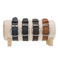 thumbnail image 4 of Buffalo Full Grain Leather Single Stitched Black Leather Adjustable Belt for Men, 4 of 8