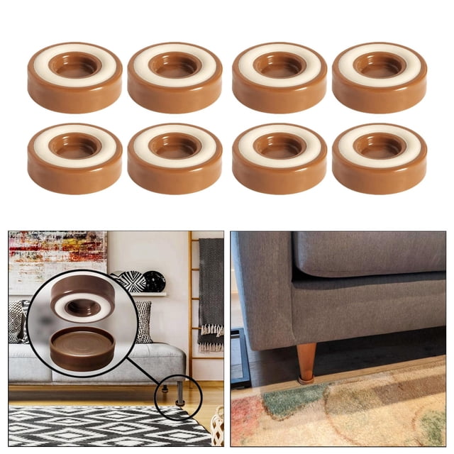 de 8 tazas antideslizantes para muebles, protectores de piso, posavasos, topes de rueda para muebles de 45 mm para , cama, pianos, cunas , marrón BLESIY Protectores de suelo