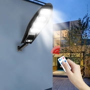 COFEST Solar Outdoor Lights， Motion Sensor Solar Powered Lights 3 Modes with 168 Light Emitting Diode Lamp Beads， Wall Security Lights for Fence Yard Garden Patio Black