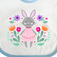 thumbnail image 4 of Inktastic Easter Scandinavian Bunny with Flowers Boys or Girls Baby Bib, 4 of 4
