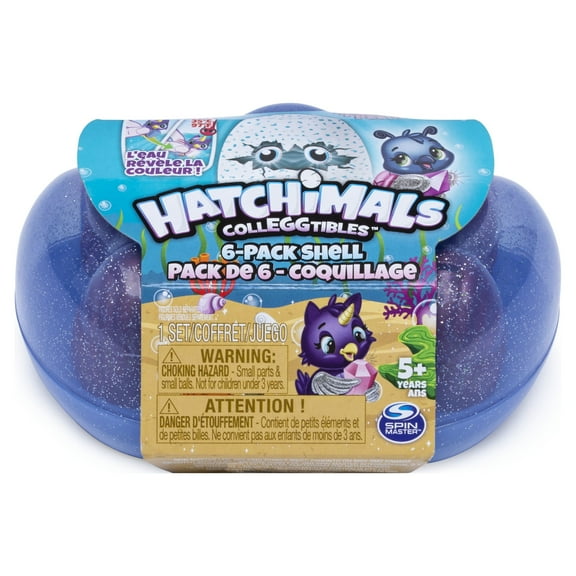 Hatchimals CollEGGtibles, Mermal Magic 6 Pack Shell Carrying Case with Season 5 Hatchimals CollEGGtibles, for Kids Aged 5 and Up (Color May Vary)