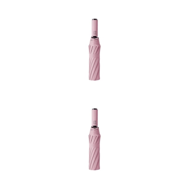 Wosthever Paraguas plegable completamente automático con linterna LED 10 varillas Parasol UV a prueba de viento Paraguas Parasol impermeable No Sin LED/Rosa 2Conjunto