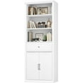 thumbnail image 7 of Rresyet Bookcase, 6 Tier White Bookshelf 28" W Tall Minimalist Bookshelves with Storage Cabinet Suitable for Offices, Libraries, Living Rooms, 7 of 7