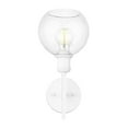 thumbnail image 3 of Golden Lighting Axel 1-Light Wall Sconce Matte White Clear Glass Globe, 3 of 13