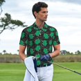 thumbnail image 3 of Honeii Cartoon Kawaii Frogs print Polo Shirt, a classic short-sleeved, button-down golf shirt designed for menX-Large, 3 of 6