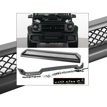 - 13-17 Front Lip Spoiler w Bumper Trim AMG Style LED DRL W463 G-CLASS G63 G65 14