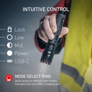Ledlenser P7R 2000 Lumens Rechargeable LED Flashlight, IP68 Waterproof, USB-C