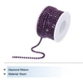 thumbnail image 3 of Uxcell 10 Yard 3mm Crystal Rhinestone Diamond Close Chain Trim for Sewing,Crafts,Purple Gems Purple Base, 3 of 5