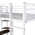 thumbnail image 6 of Size Metal Loft Bed, White - Incorporates 2 Shelves And Desk For Efficiency Full Size Equipped With Optimal Storage, 6 of 7